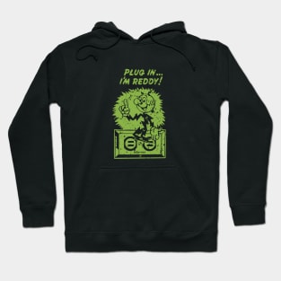 plug in reddy kilowatt distressed green Hoodie